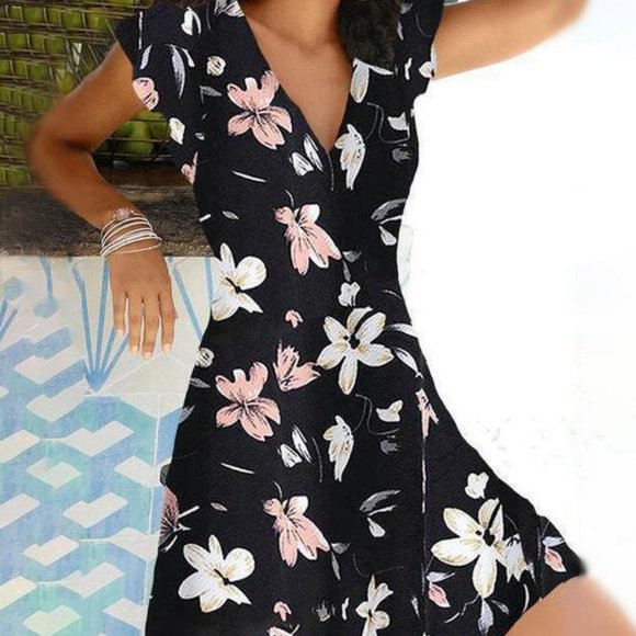 Nathdia Dresses & Skirts - Black pink white floral